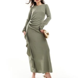 ASOS Sage Green Long Sleeve Dress